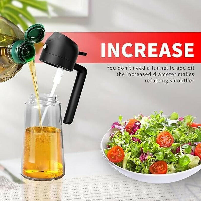 Oil Dispenser Bottle for Kitchen,2 in 1 Oil Dispenser and Oil Sprayer,450Ml Oliv.