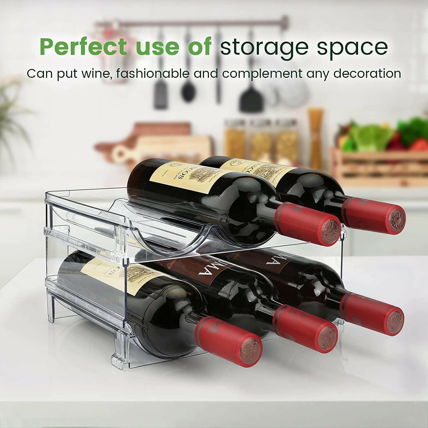 Water Bottle Organizer for Cabinet, Water Bottle Storage Organizer, 2 Packs Water Bottle Storage Rack, Water Bottle Holder for Cabinet, Stackable Water Bottle Storage Rack.