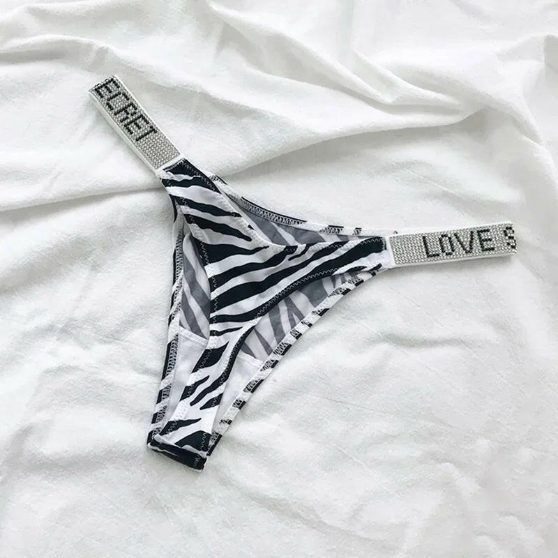 Shiny Rhinestone Thong Women Low Waist Panties Femme Sexy Underwear Ladies Briefs Lingere Panty Underware Lingerie Thongs T Pant.