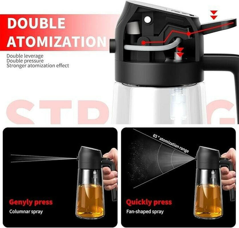 Oil Dispenser Bottle for Kitchen,2 in 1 Oil Dispenser and Oil Sprayer,450Ml Oliv.