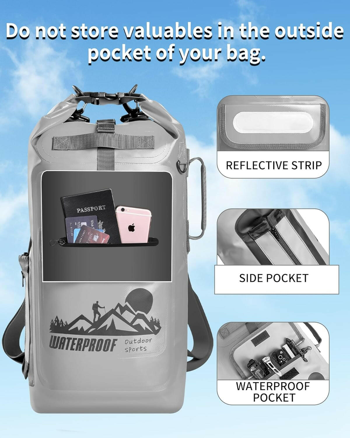 Dry Bag Backpack Waterproof Floating 20L/30L/40L, Dry Bags Waterproof Backpack for Men, Dry Sack Waterproof Bag.