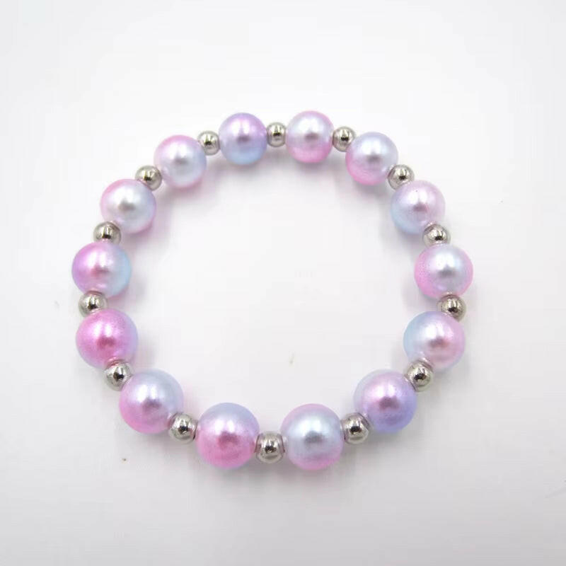 1Set/Lot NEW Child Girls Love Pink Shell Design Pendant with Chunky Bead Bubblegum Necklace Bracelet Jewelry Set for Kids Gift.