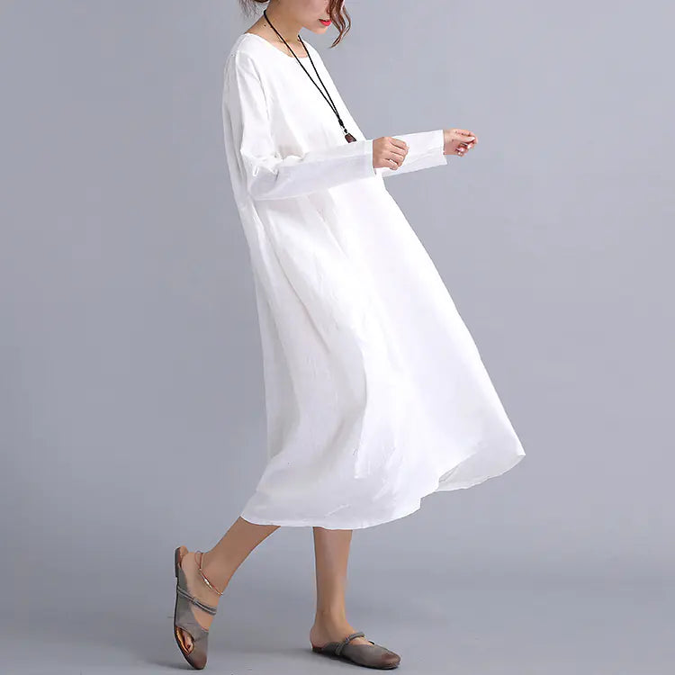 Cotton-Linen Plus Size Dress for Women