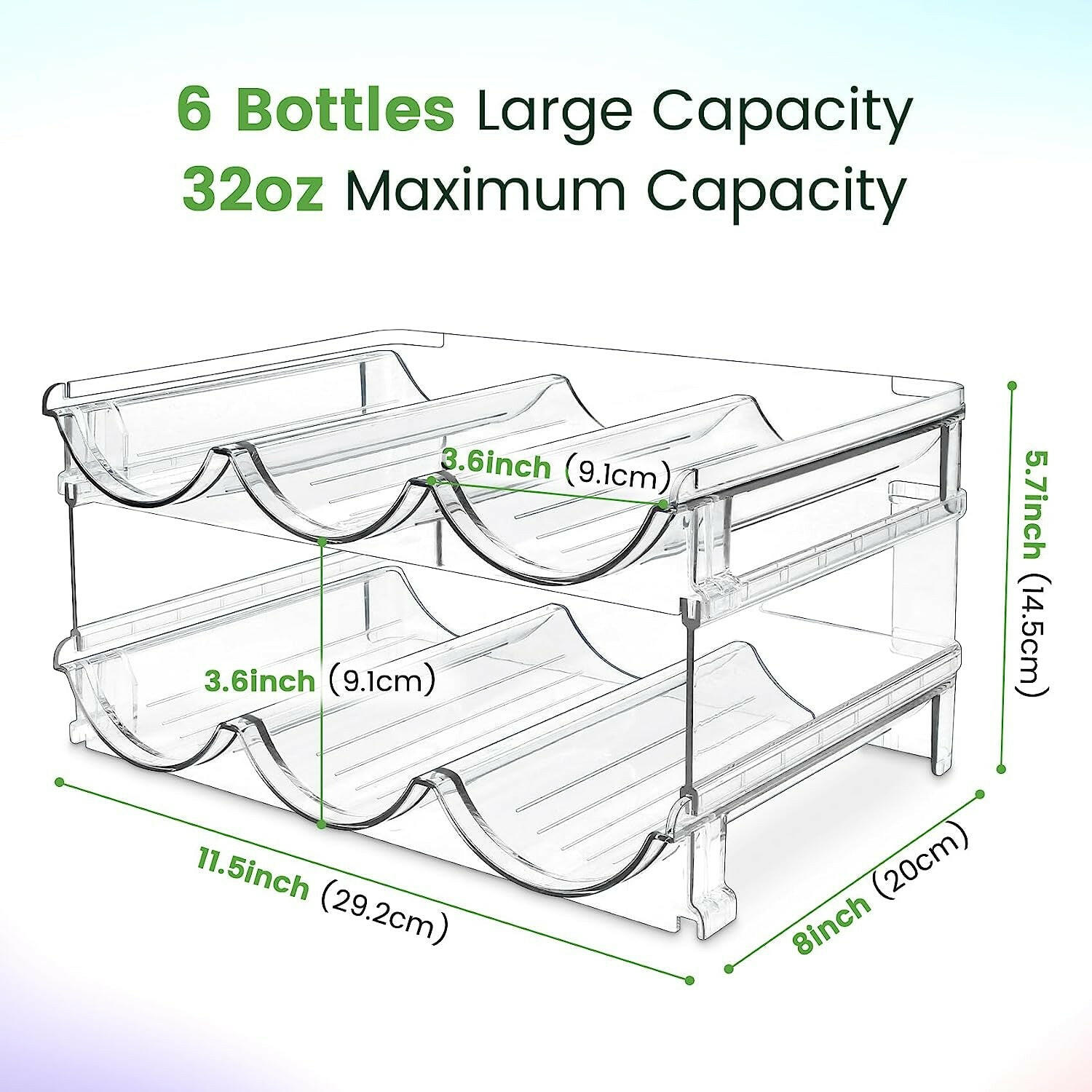 Water Bottle Organizer for Cabinet, Water Bottle Storage Organizer, 2 Packs Water Bottle Storage Rack, Water Bottle Holder for Cabinet, Stackable Water Bottle Storage Rack.