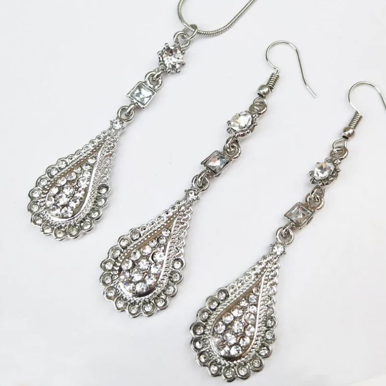 Bridal Jewelry Set with Necklace and Earrings