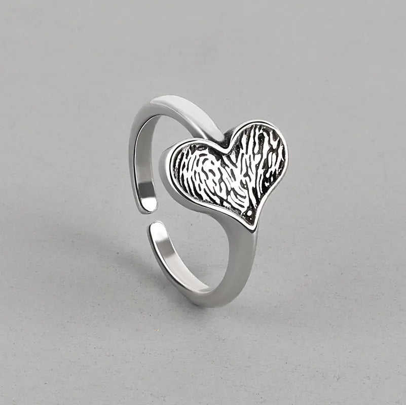 Minimalist Heart Cutout Ring for Women - Trendy Retro