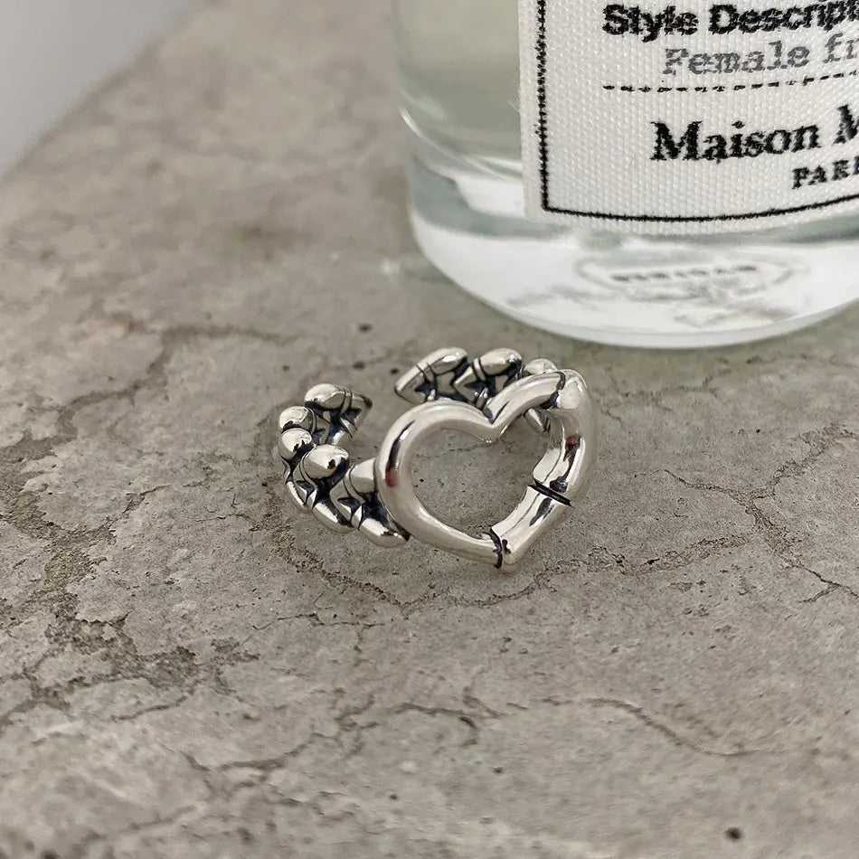 Minimalist Heart Cutout Ring for Women - Trendy Retro