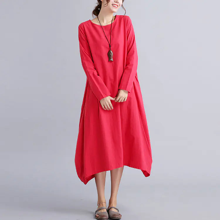 Cotton-Linen Plus Size Dress for Women