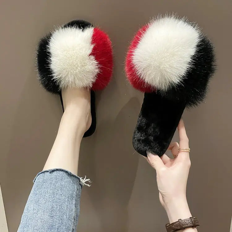 Women's Plush Winter Indoor Slippers - Fluffy & Soft