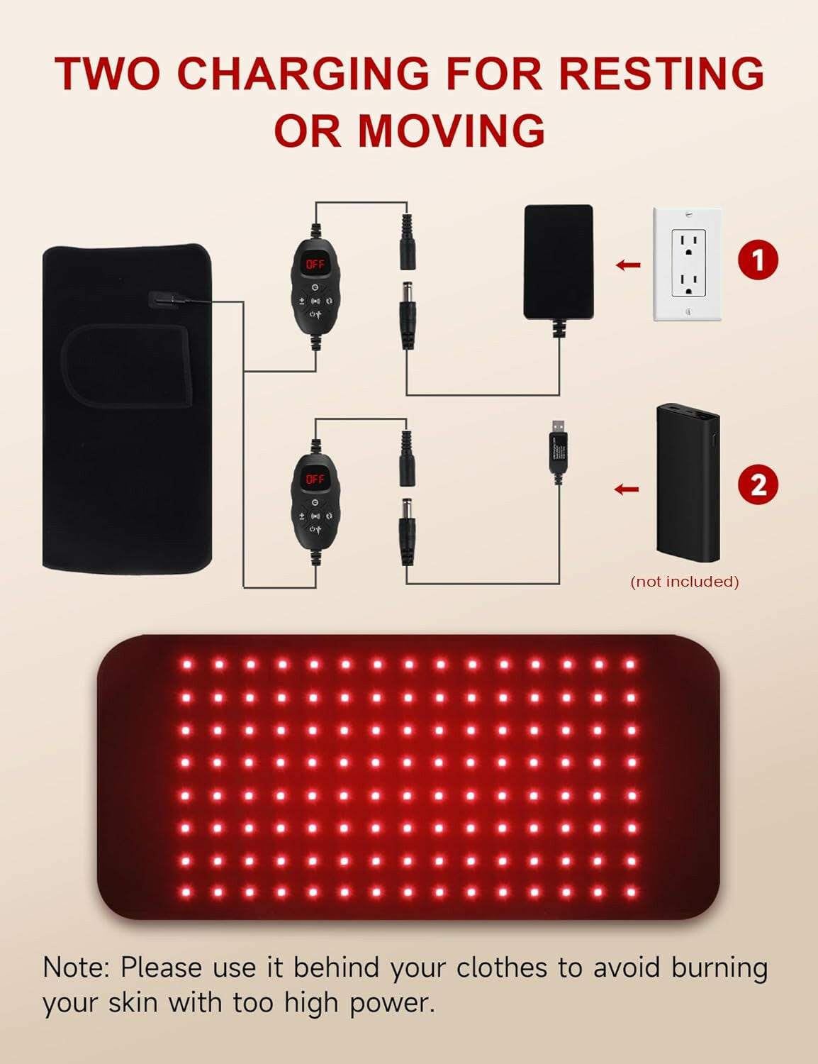120 Leds Red Light Therapy Belt with 5 Levels Vibration Massage, Pulsed Controller Infrared Light Therapy Wrap for Body Waist Back Muscle Pain Relief, Improve Healing,Black.