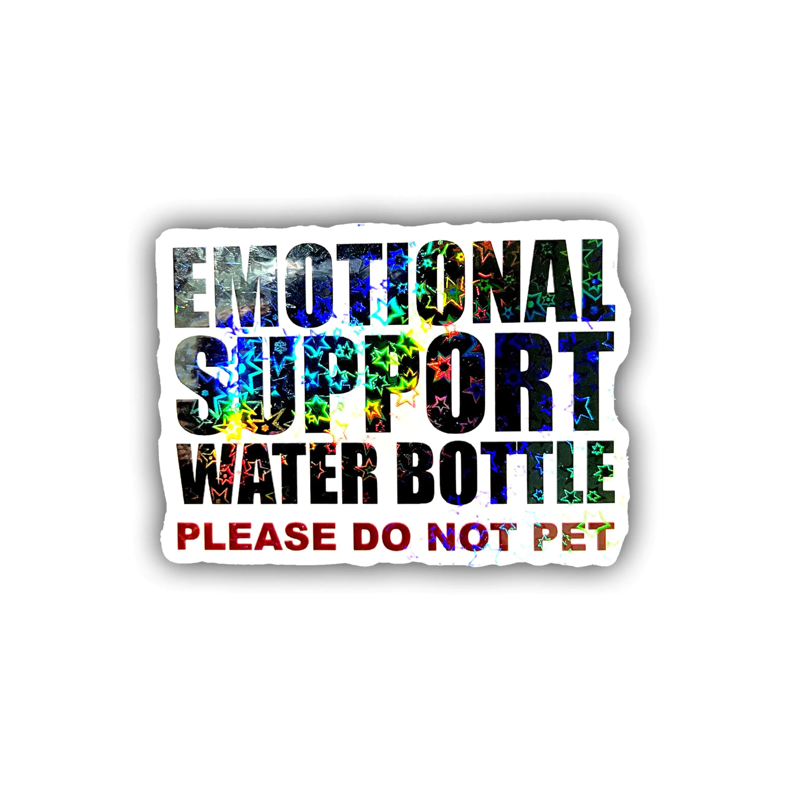 BELISMIA 3pcs Emotional Support Water Bottle Holographic Stickers Hologrpahic Vinyl Stickers Holographic Vinyl Water Assistant Sparkly Stickers for Laptop Phone Water Bottle Kindle Gifts for Gymers