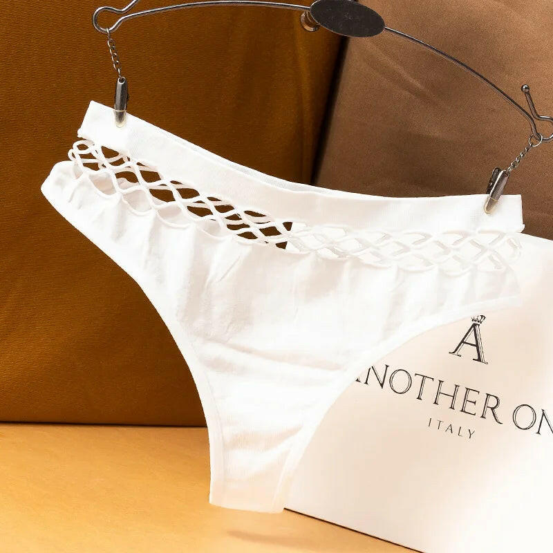 Mesh Hollowed Out Cotton Thong Women Panties Sexy Breathable Underwear Ladies Briefs Lingere Panty Underware Womens Lingerie.