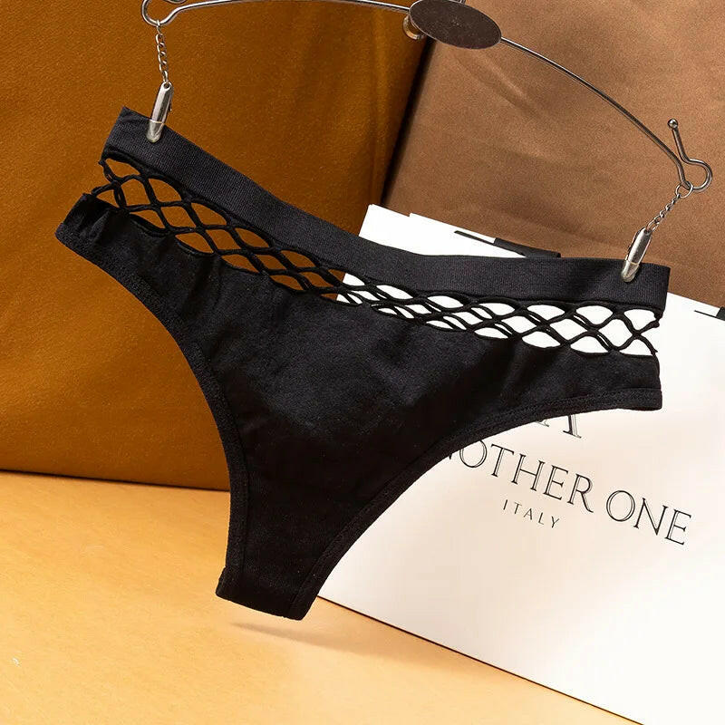 Mesh Hollowed Out Cotton Thong Women Panties Sexy Breathable Underwear Ladies Briefs Lingere Panty Underware Womens Lingerie.