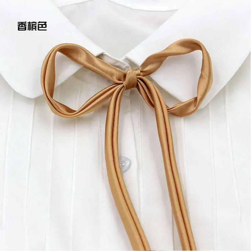 School Uniform Women Bowtie Ribbon Led Rope New Necktie Handmade Womans Clothing Shirt Butterfly Bow Tie for Women.