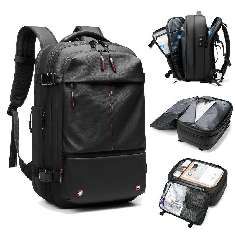 Travel Men 17 Inch Laptop Backpack Vacuum Compression Backpack Business Large Capacity School Backpack Expand Outdoor Backpack.