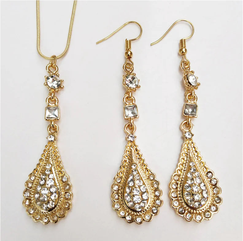 Bridal Jewelry Set with Necklace and Earrings