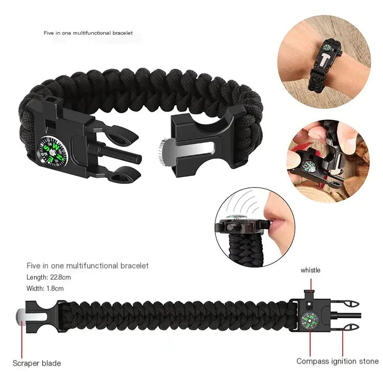 Survival Kit and First Aid Set for Outdoor Adventures.