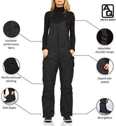Womens Ski Snow Bibs Pants Insulated Water Resistant Overalls Snowboarding Winter Waterproof Pants Women.