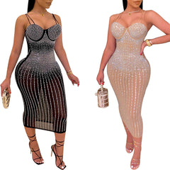 Women Long Sleeve Birthday Dresses Sexy Hot Diamond Process Sexy Dress Party Club Night Dress….