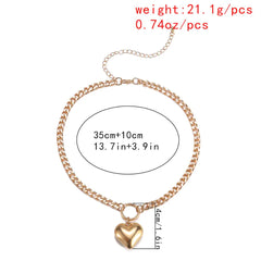 Trendy Minimalist Heart Pendant Necklace for Women
