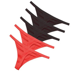 5 Pcs/Lot Sexy Women Cotton G String Thongs Low Waist Seamless Female Underpants Solid Color High Elasticity Underwear Lingere