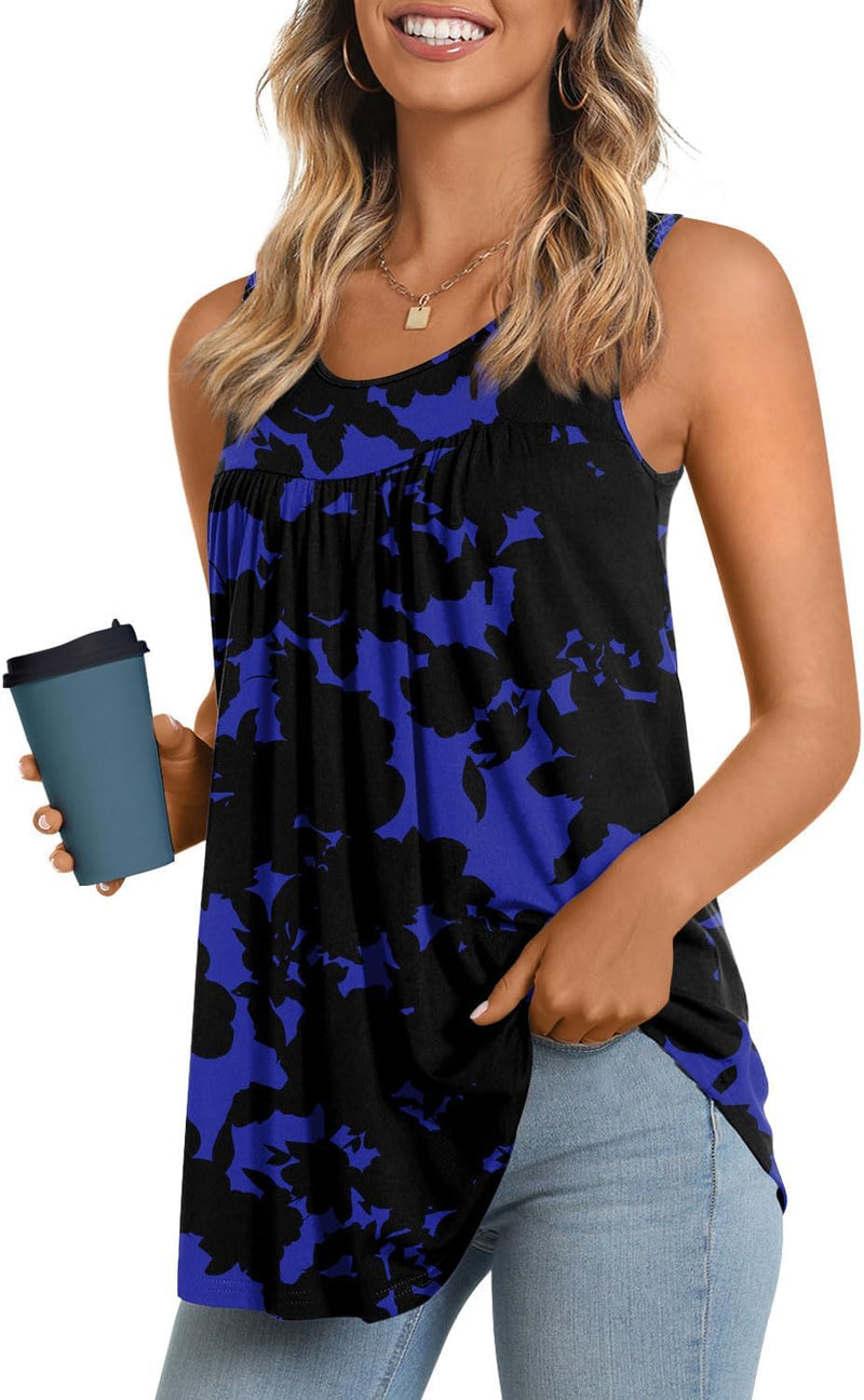 Women'S Tank Tops 2025 Summer Tunics Casual Sleeveless Shirts Ladies Loose Fit Blouses S-4XL.