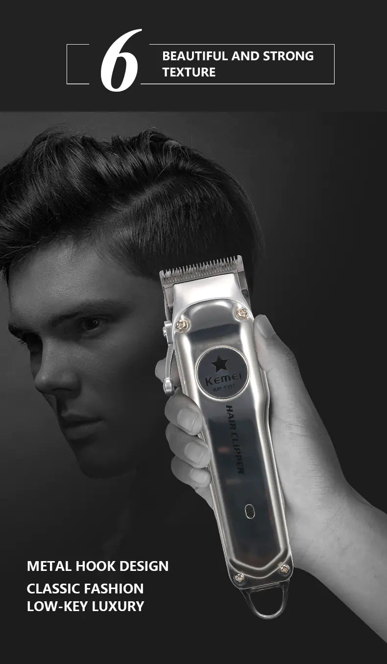 Kemei Rechargeable Electric Hair Clipper for Men.