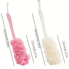 Long Handle Bath Brush and Loofah for Shower Use