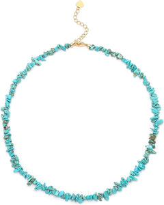 Gemstone Beaded Choker Necklace for Women Boho Turquoise/Cultured Freshwater Pearls/Garnet/Amazonite Jewelry.