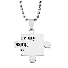 Puzzle Necklace, Titanium Steel Couple Pendant