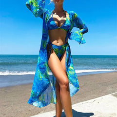 New Women's 3-Piece Sexy Bikini Set with Cover-Up