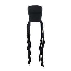 Y2K Tank Tops Asymmetrical Fringed Ruffle Top Streetwear Black Strapless Womans Summer Clothes