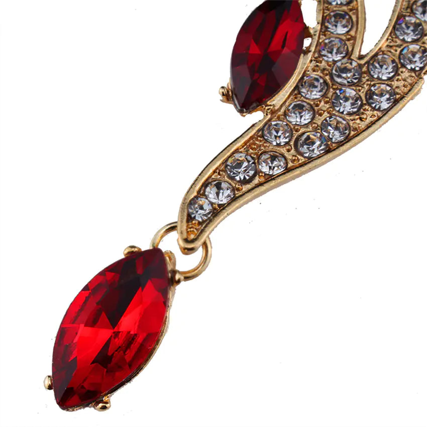 Bridal Jewelry Set with Leaf Necklace and Earrings