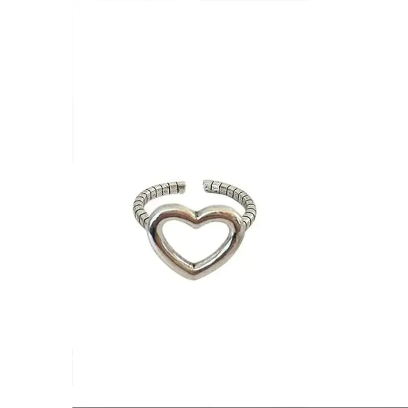Minimalist Heart Cutout Ring for Women - Trendy Retro