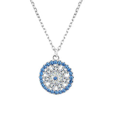 S925 Silver Necklace with Blue Starry Sky Design