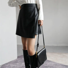 High waist PU leather pants providing a sleek and stylish look perfect for modern fashion trends.