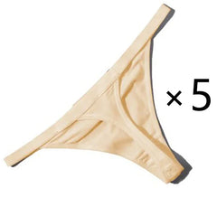 5 Pcs/Lot Sexy Women Cotton G String Thongs Low Waist Seamless Female Underpants Solid Color High Elasticity Underwear Lingere