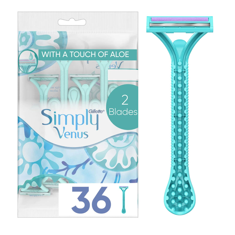Gillette Simply Venus 2 Disposable Razors for Women 36 count (4 packages of 9 razors)