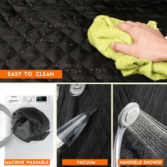 Dog Car Seat Cover, Back Seat Cover for Dogs Pet Car Seat Protector Waterproof Bench Car Seat Cover, Non-Slip Reat Seat Cover Fits Middle Armrest for Most Cars Trucks Suvs - Black