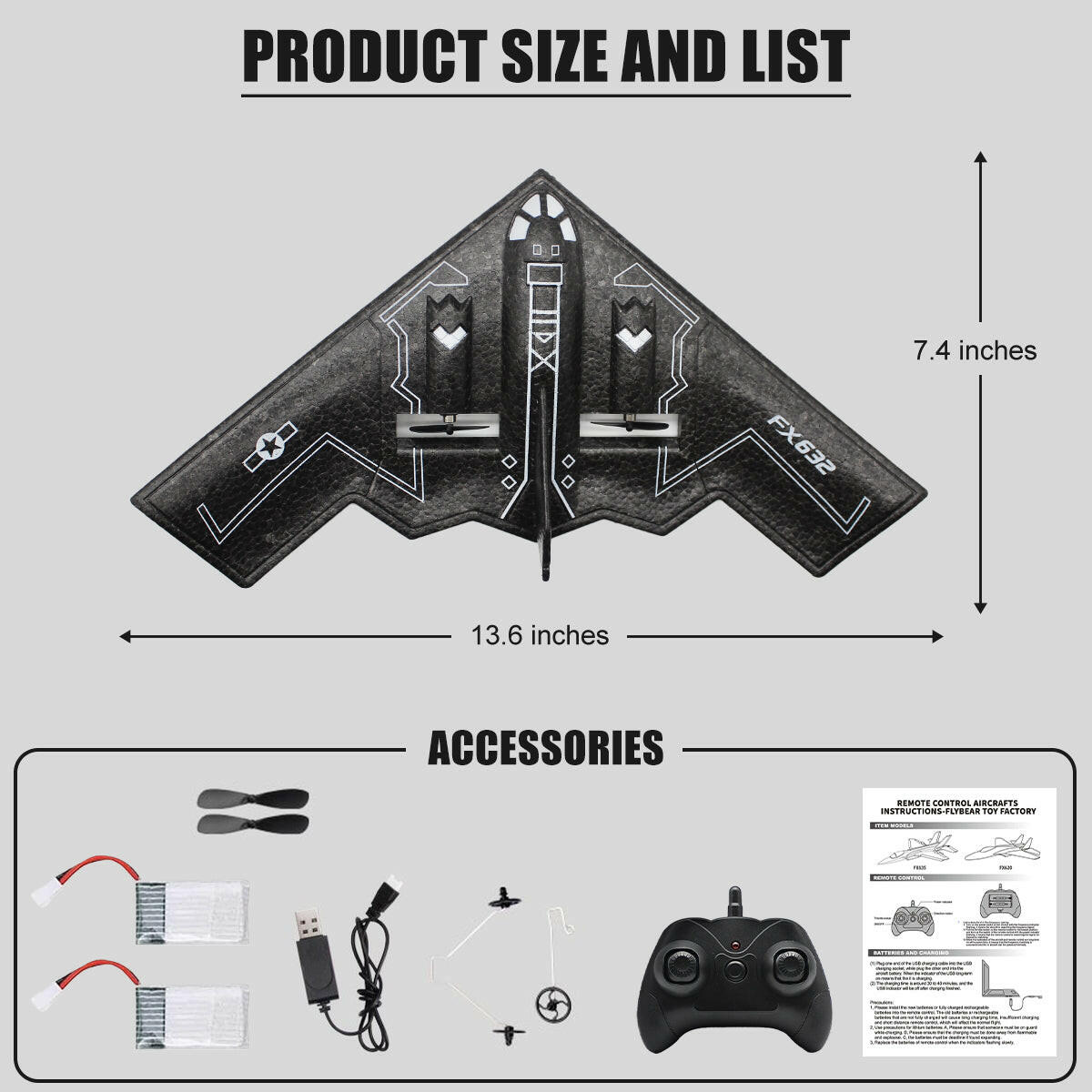 Remote Control Planes for Adults with 2 Batteries , B2 Spirit RC Airplanes for Kids 14+.