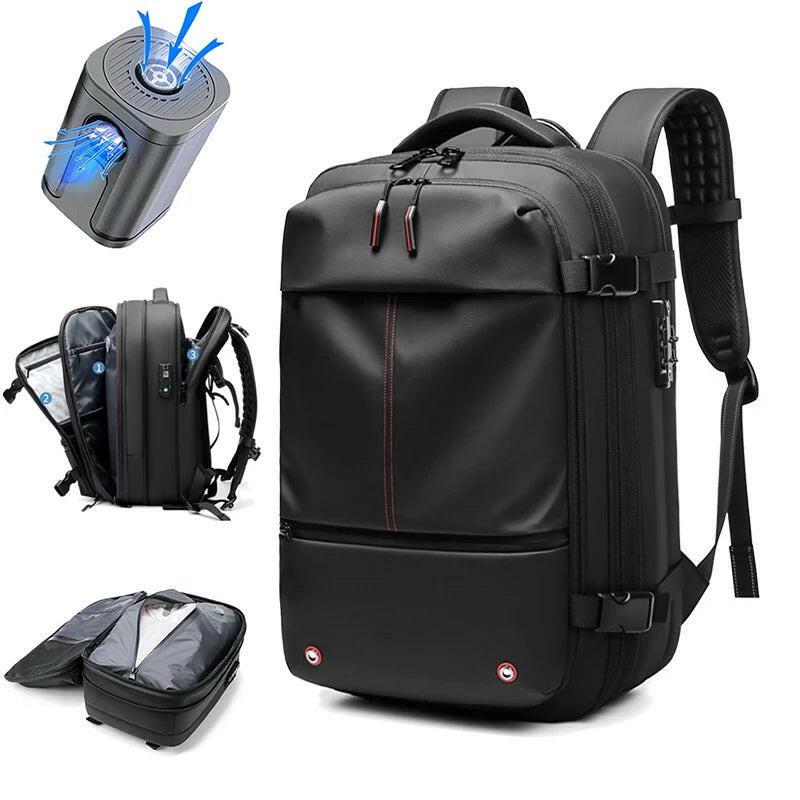 Travel Men 17 Inch Laptop Backpack Vacuum Compression Backpack Business Large Capacity School Backpack Expand Outdoor Backpack.