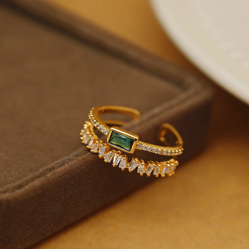 Zircon Adjustable Women'S Ring.