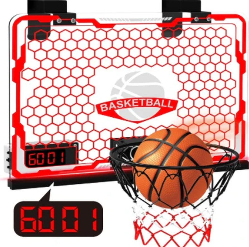 Children Indoor Basketball Framer, Basketball Frame Noise Reduction and 9 Modes, Led Lighting Scratch Resistant Electronic Scoreboard.