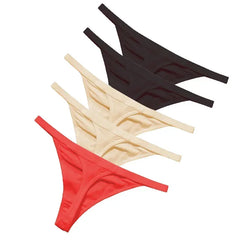5 Pcs/Lot Sexy Women Cotton G String Thongs Low Waist Seamless Female Underpants Solid Color High Elasticity Underwear Lingere