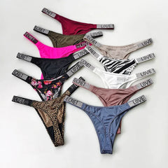 Shiny Rhinestone Thong Women Low Waist Panties Femme Sexy Underwear Ladies Briefs Lingere Panty Underware Lingerie Thongs T Pant