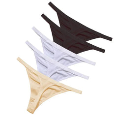 5 Pcs/Lot Sexy Women Cotton G String Thongs Low Waist Seamless Female Underpants Solid Color High Elasticity Underwear Lingere
