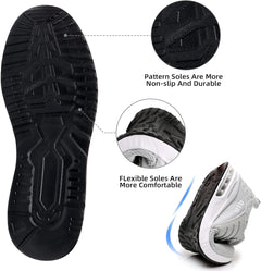 Womens Lightweight Air Running Shoes, Breathable Gym Jogging Running Tennis Sneakers with Air Cushion,No Tie.