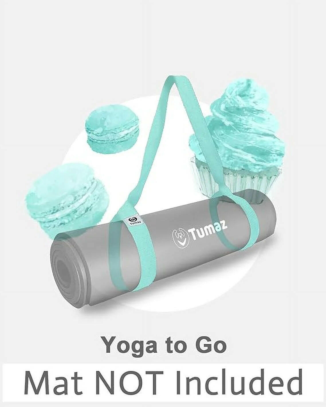 Yoga Mat Holder (Mat Not Incl.), Adjustable Yoga Mat Carrier, Turquoise.