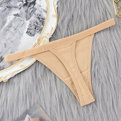 5 Pcs/Lot Sexy Women Cotton G String Thongs Low Waist Seamless Female Underpants Solid Color High Elasticity Underwear Lingere