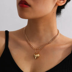 Trendy Minimalist Heart Pendant Necklace for Women